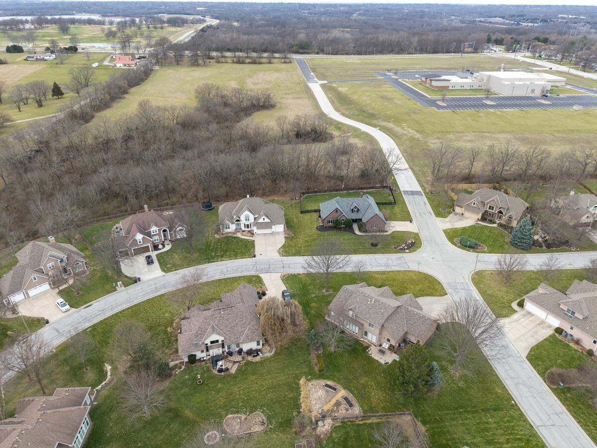 Some residents of a neighborhood near the proposed View High Sports and Entertainment complex site, upper left, at 3301 NW Ashurst Drive in Lee’s Summit, have opposed plans to add a large soccer dome to the project. The 17-acre field, pictured on March 23, 2026, is slated for a 180,000-square-foot facility.