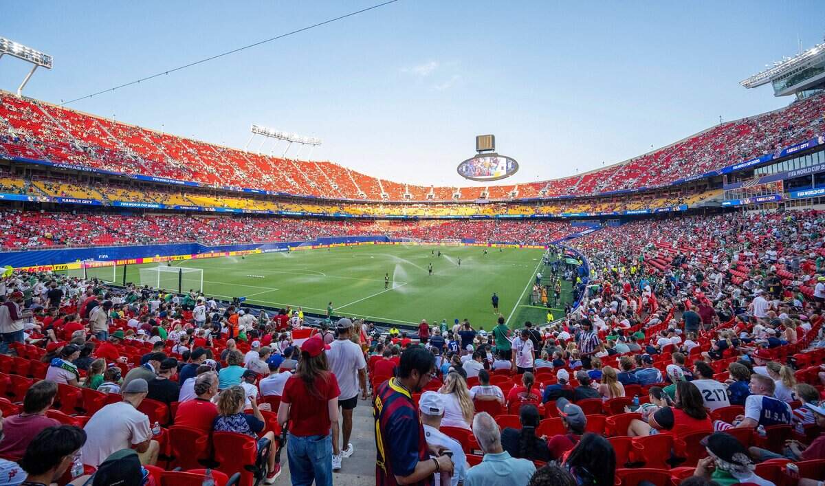 Fans pack Kansas City (Arrowhead) Stadium for the World Cup game between Algeria and Austria on Saturday, June 27, 2026.