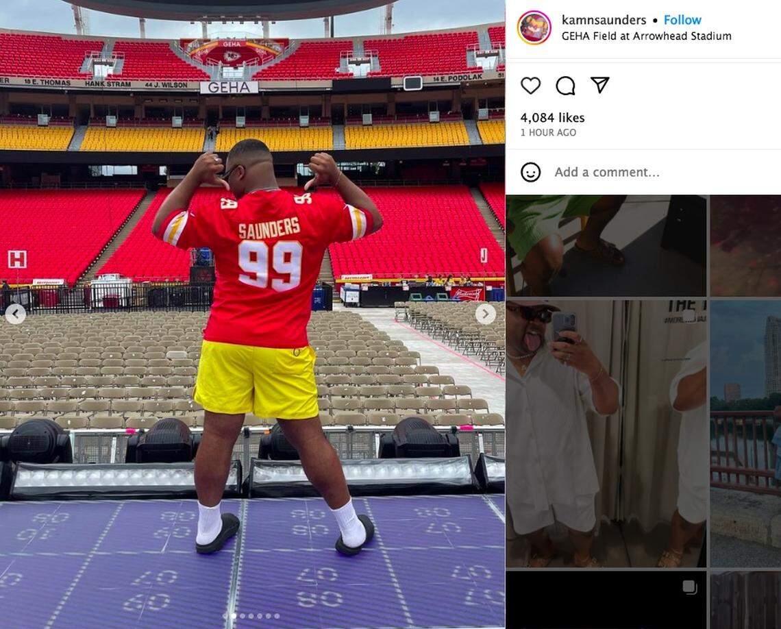 Taylor Swift dancer Kameron Saunders is brother to former Kansas City Chiefs defensive tackle Khalen Saunders.