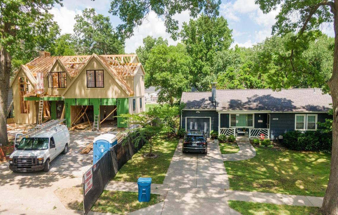 New homes are under construction in Prairie Village, where values averaged $496,424 — 16.5% more than last year.