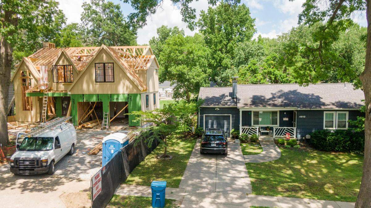 New homes are under construction in Prairie Village