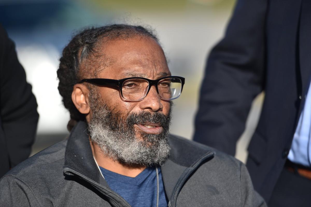 “They knew from day one that I didn’t commit this crime,” Kevin Strickland said of police and prosecutors after he was freed from prison Tuesday, Nov. 23, 2021, in Cameron, Missouri. Strickland spent 43 years in prison for a wrongful incarceration until a judge vacated his conviction for a 1978 triple murder.