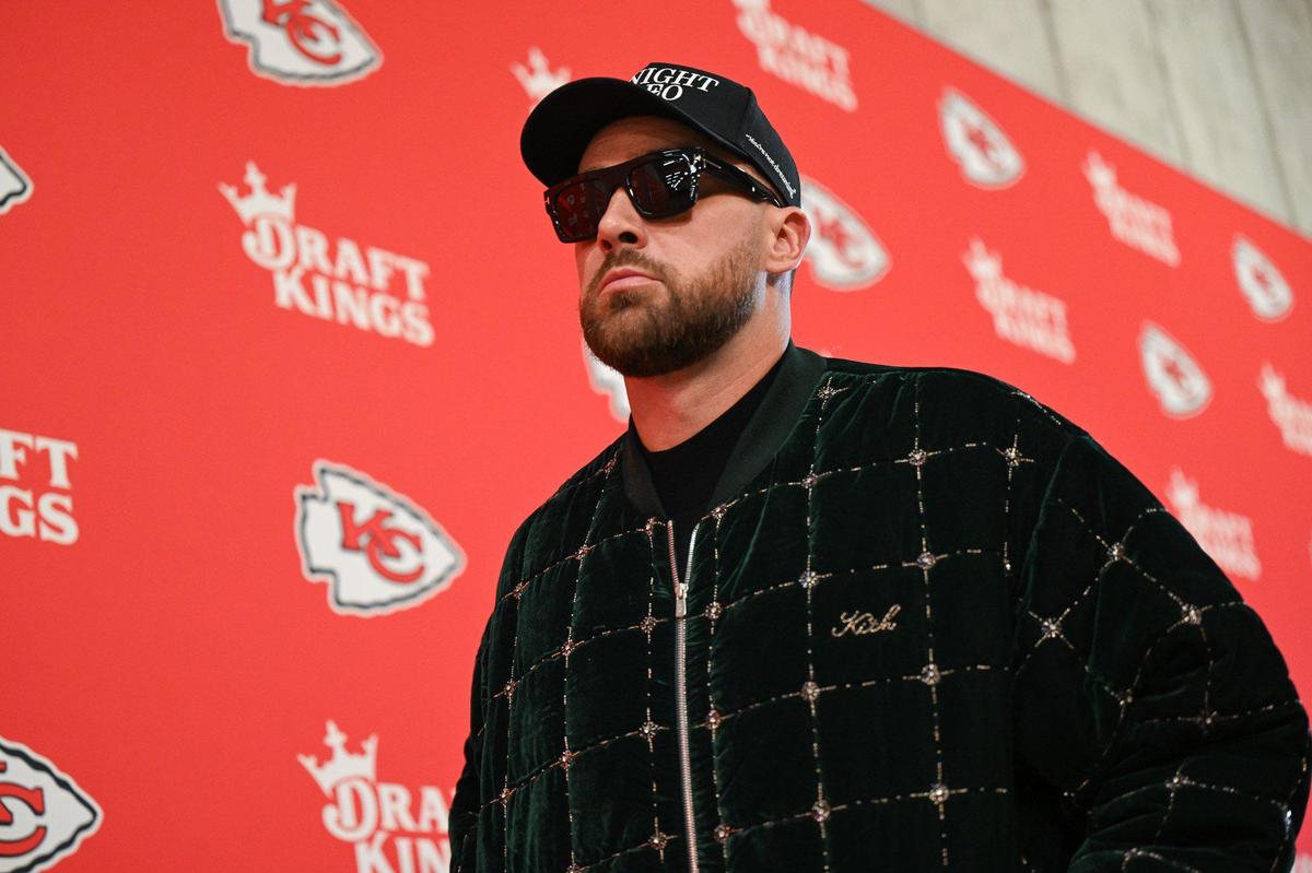 Kansas City Chiefs tight end Travis Kelce arrives before the Chiefs’ game with the Las Vegas Raiders on Friday, Nov. 29, 2024, at GEHA Field at Arrowhead Stadium.