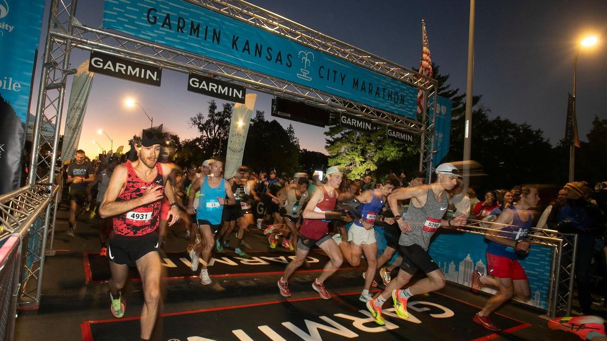 An estimated 8,000 runners participated in the 26.2-mile race at the 2024 Garmin Kansas City Marathon on Oct. 19, 2024, in KC.