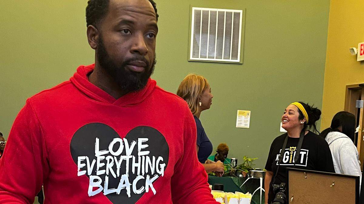 Jeff Harris, founder of The Black Love Co. sells his positive image apparel online and at events around Kansas City. He said he’s motivated by seeing customers wearing his T-shirt design.