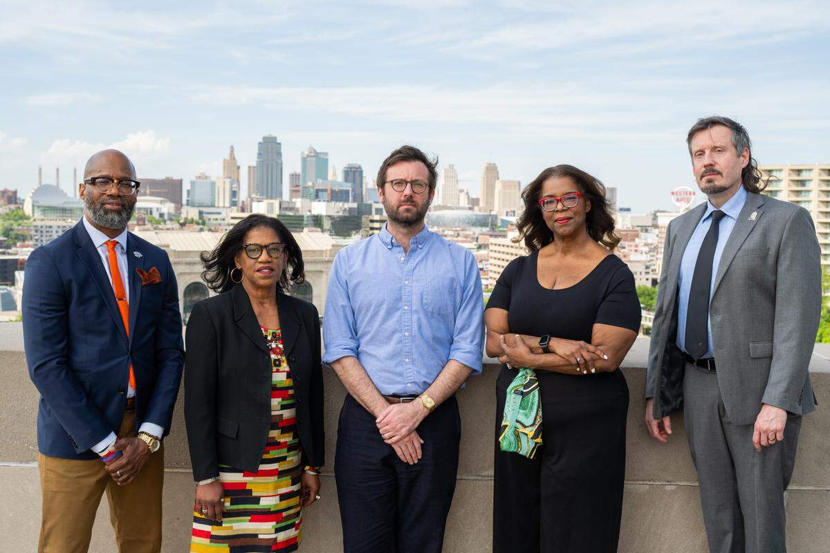The Kansas City Star Opinion team on Thursday, May 7, 2026, at Liberty Memorial, in Kansas City.
