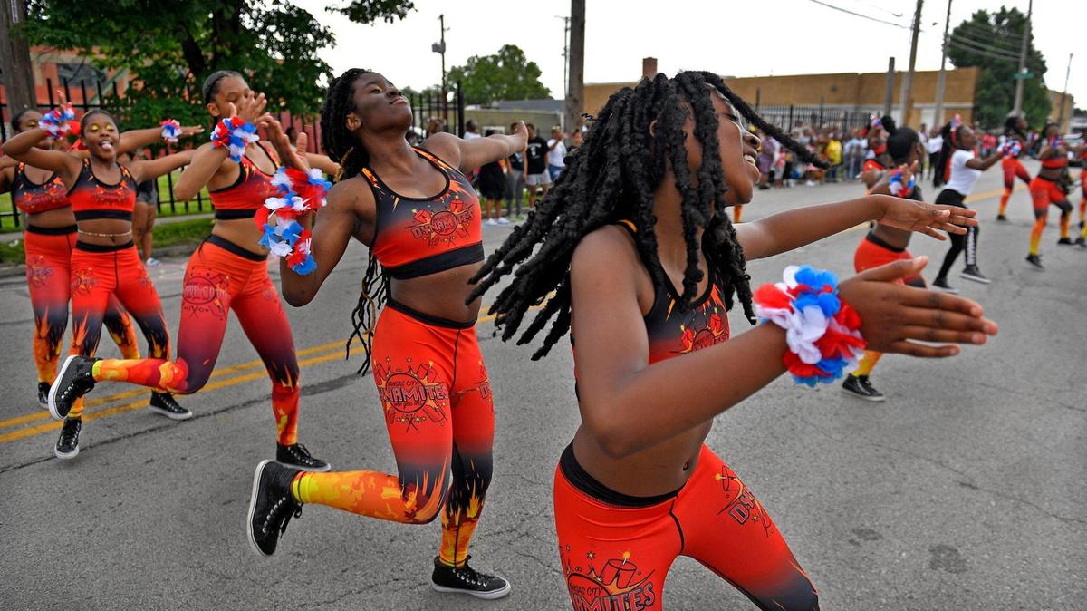 The Kansas City Dynamites performed at last year’s JuneteenthKC Cultural Parade. The event returns to 18th Street on Saturday.