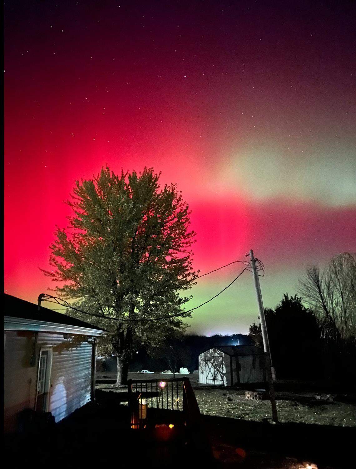 A look at the northern lights in Bethany, nearly 90 minutes north of Kansas City.