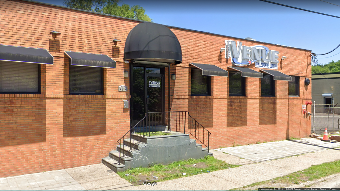 A 26-year-old woman was shot in her leg after getting into a fight at a wedding reception in Philadelphia, police said.