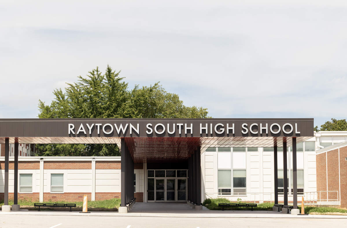 A quiet Raytown South High School on Monday. Students have begun the school year virtually after a natural gas issue was discovered in one of the school’s parking lots.