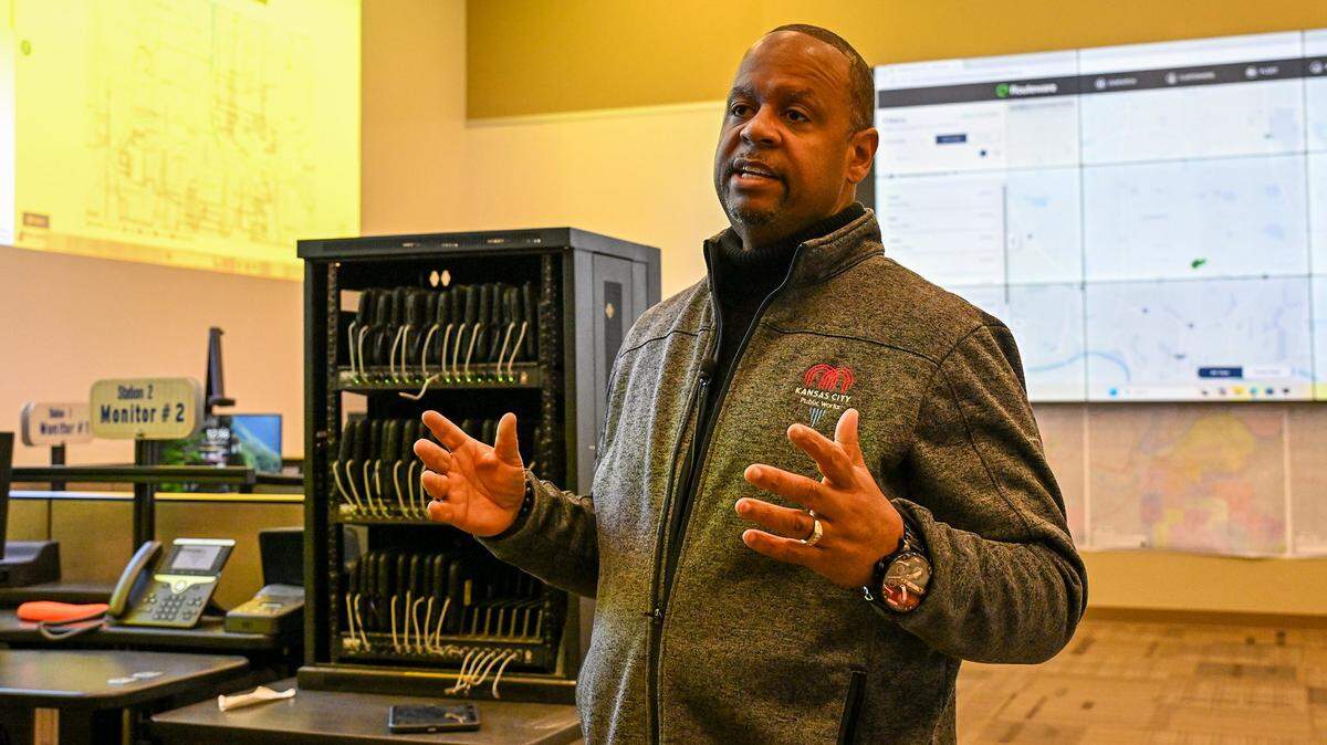 Michael Shaw, the Public Works Director of Kansas City, breaks down the city's preparation plan for the impending winter storm, which the National Weather Service said could dump up to 8 inches of snow on the metro this weekend, in a press conference on Friday, Jan. 23, 2025.
