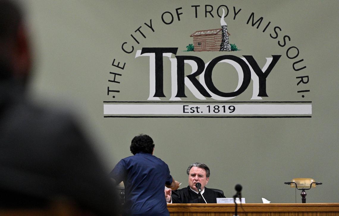 Municipal judge Gary Grunick holds night court in Troy, Missouri. Grunick is also president of the Lincoln County Republican Club.