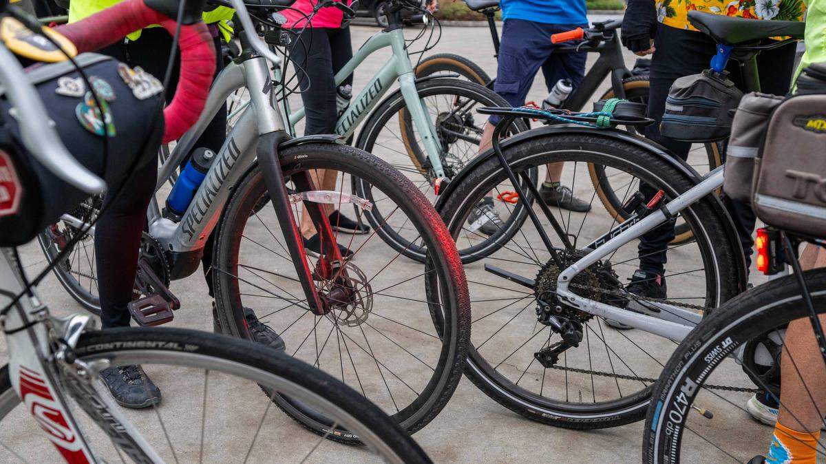 A group of bike riders known as Rif Raf, gather for a ride on Wednesday, Sep. 24, 2025, in Prairie Village.