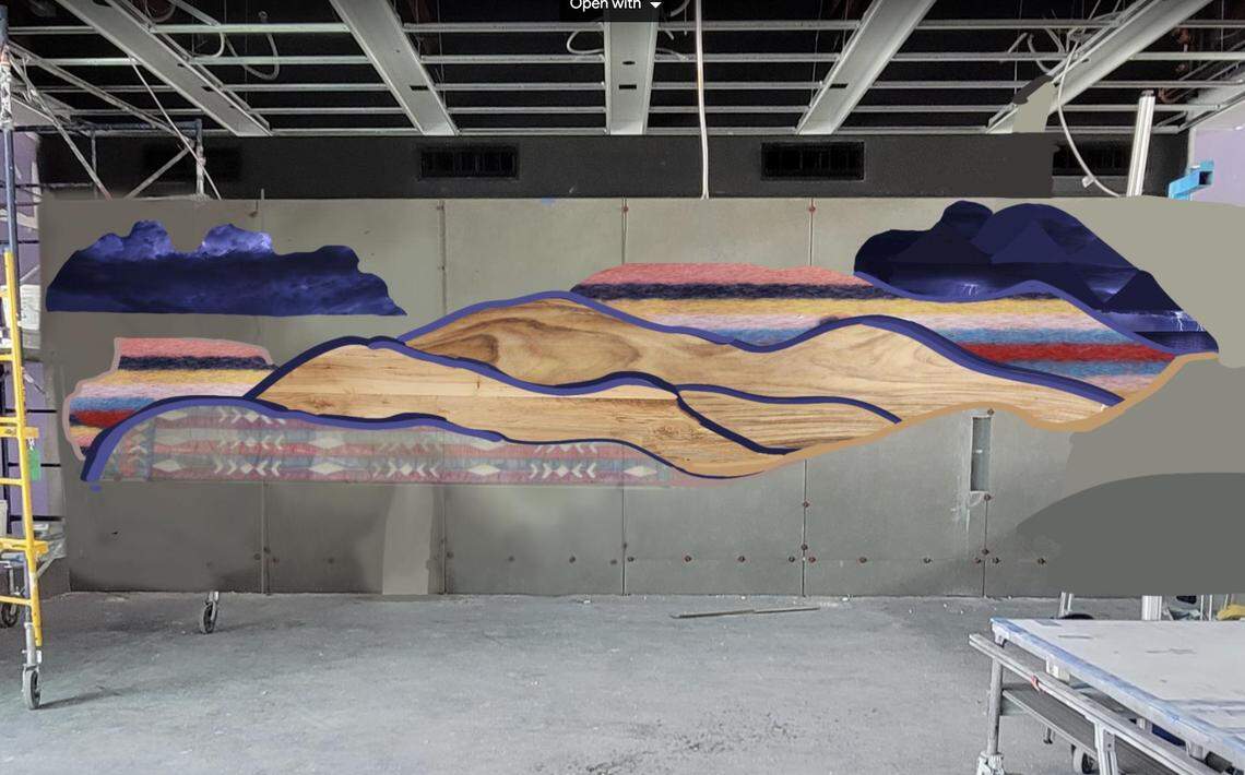 In her yet to be named piece, artist Mona Cliff is hoping travelers will walk away with a feeling of connection to the land they just flew over or are getting ready to leave or either a remember or invitation to view the simple beauty of the landscape and rolling hills of the plains. She hopes to share her native culture of Osage Ribbonwork, trade cloth and seed beads in her work. It will be installed in one of the departure lounges in Concourses A and B.