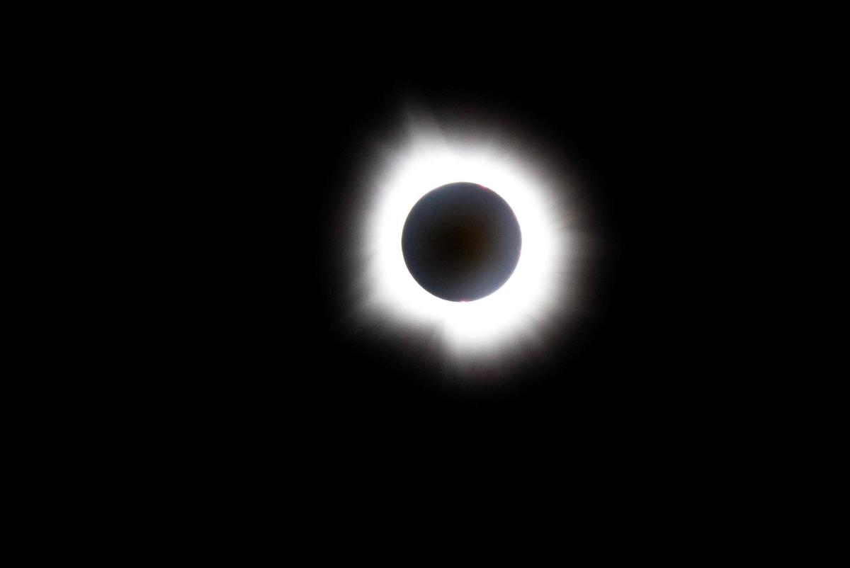 Totality as seen from Eminence, Missouri, on Monday, April 8, 2024.