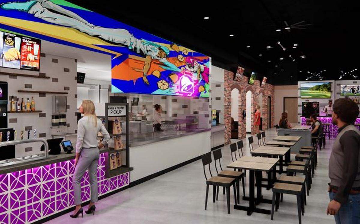 A rendering of the new Taco Bell Cantina coming to Westport.