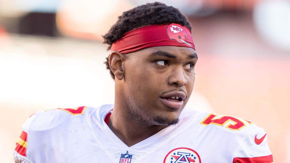 Kansas City Chiefs offensive tackle Orlando Brown Jr. (57) after the game against the San Francisco 49ers at Levi’s Stadium on Oct. 23, 2022.