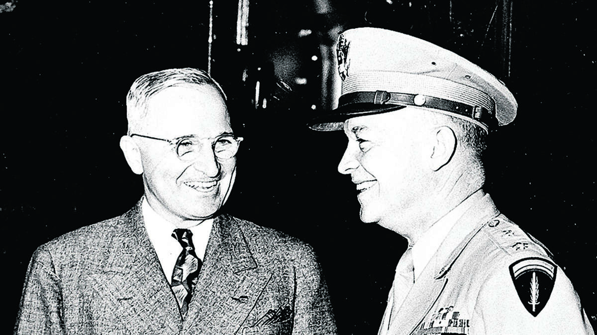 President Harry S. Truman and Gen. Dwight Eisenhower during World War II. A program from the Dwight D. Eisenhower Library and Museum and the Harry S. Truman Library and Museum will examine their relationship.