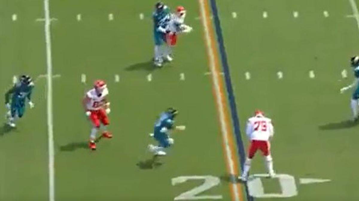 Donovan Smith caught the ball but that’s not legal in the NFL.