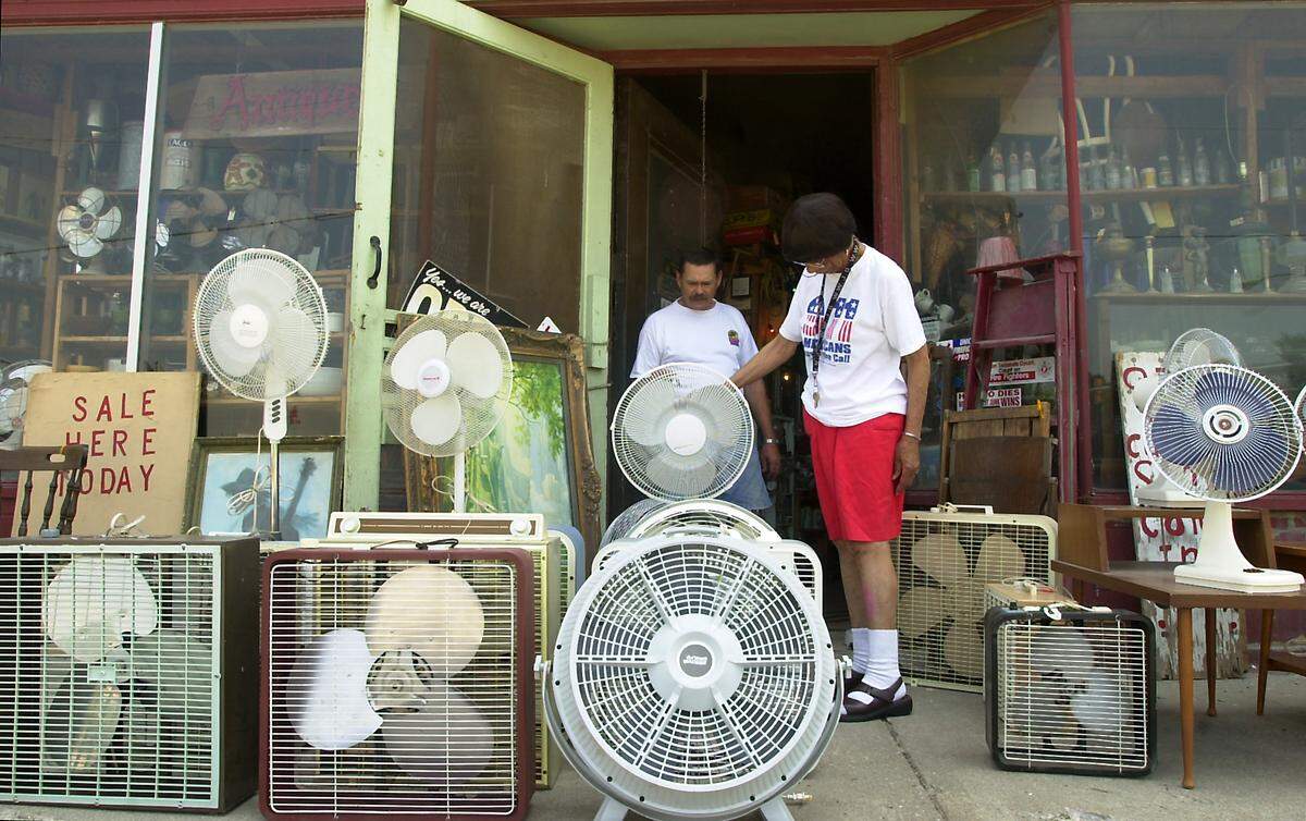 FILE PHOTO. Fans are sold at a store in Kansas City, Kansas.