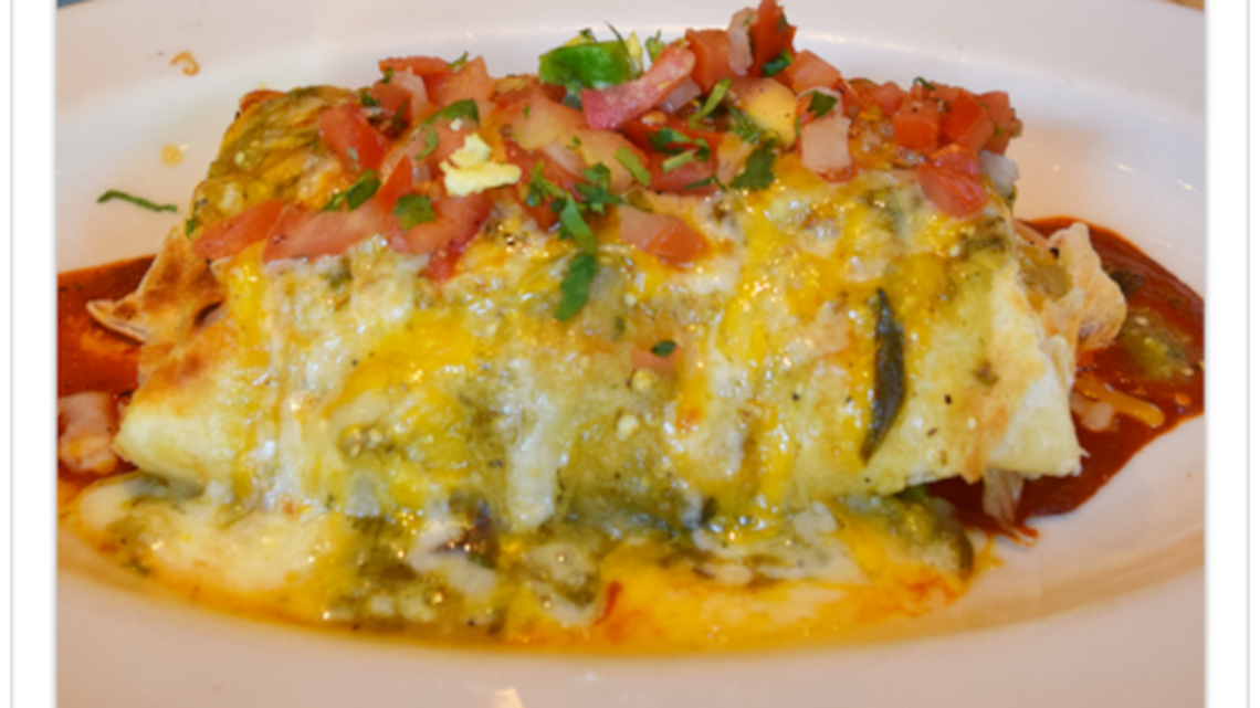 The nonprofit Center for Science in the Public Interest says this breakfast burrito from The Cheesecake Factory, with more than a day’s worth of calories, is the nutritional equivalent of seven sausage McMuffins from McDonald’s.