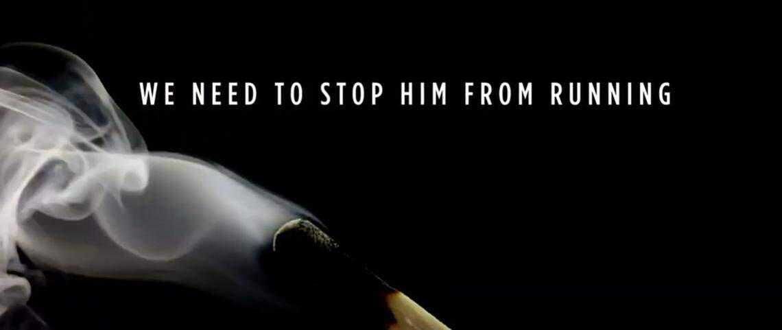 This screenshot shows the end of a new attack ad against Missouri Republican Sen. Josh Hawley. A new political action committee organized by former staffers of Missouri Democratic Sen. Claire McCaskill is seeking to oust Hawley following the Jan. 6 riot in Washington, D.C.