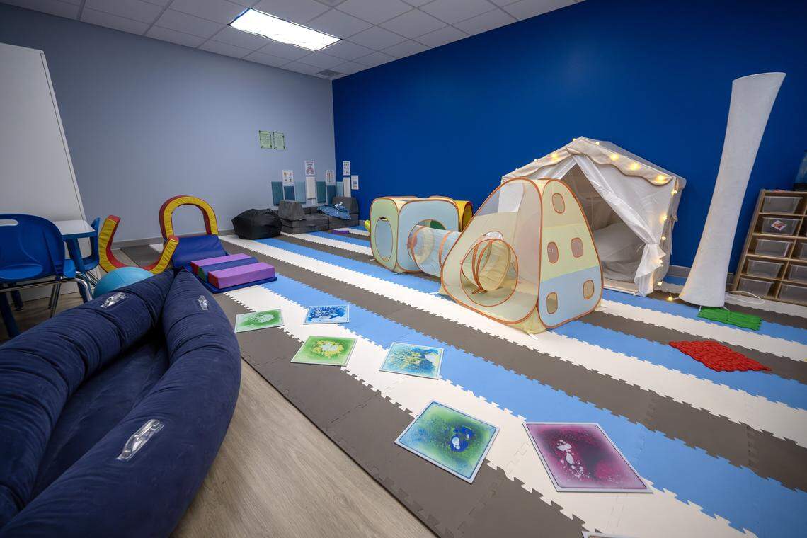 A sensory room is pictured on Wednesday, April 29, 2026, at Caravel Autism Health clinic in Liberty.