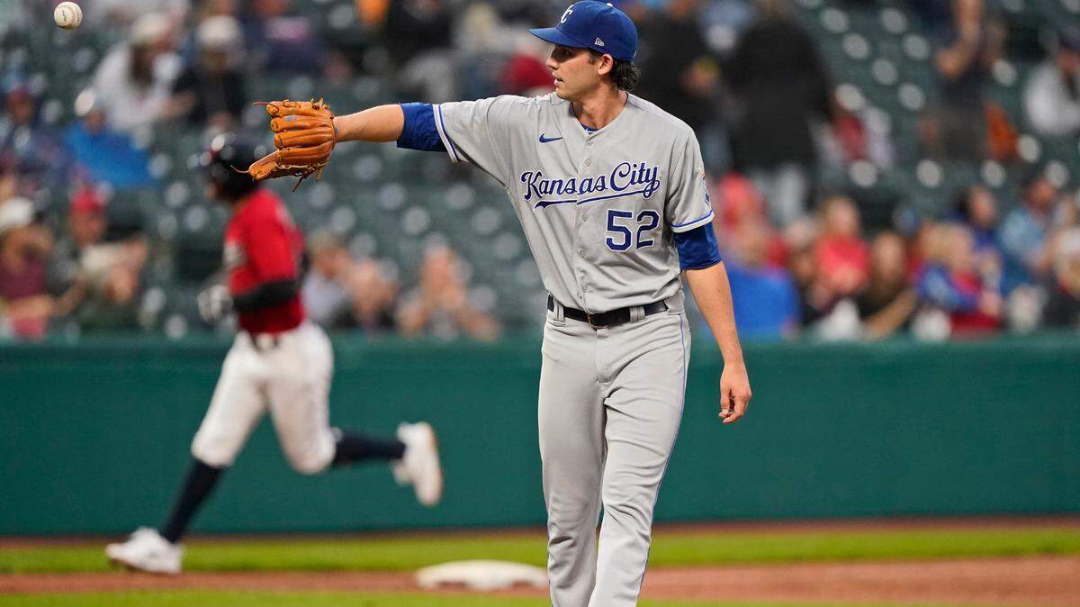 Starting pitcher Daniel Lynch, right, rebounded after giving up three runs in the first inning Tuesday, but the Kansas Royals could not mount a rally in a 4-1 loss to Cleveland.