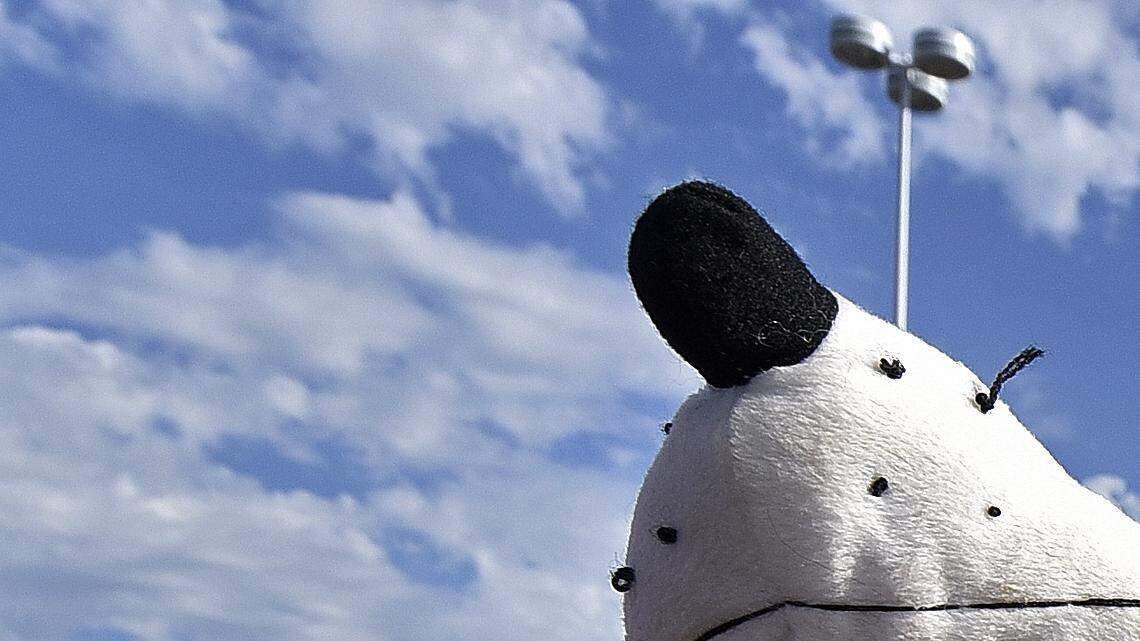 Chiefs fan Will Todd of Excelsior Springs and Broncos fan Mike Doyal of Kansas City, Kan., hung out in the Arrowhead Stadium parking lot before this season's first KC-Denver NFL game in September.