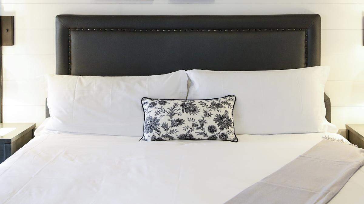 Bed in Vintage House in Yountville, California.