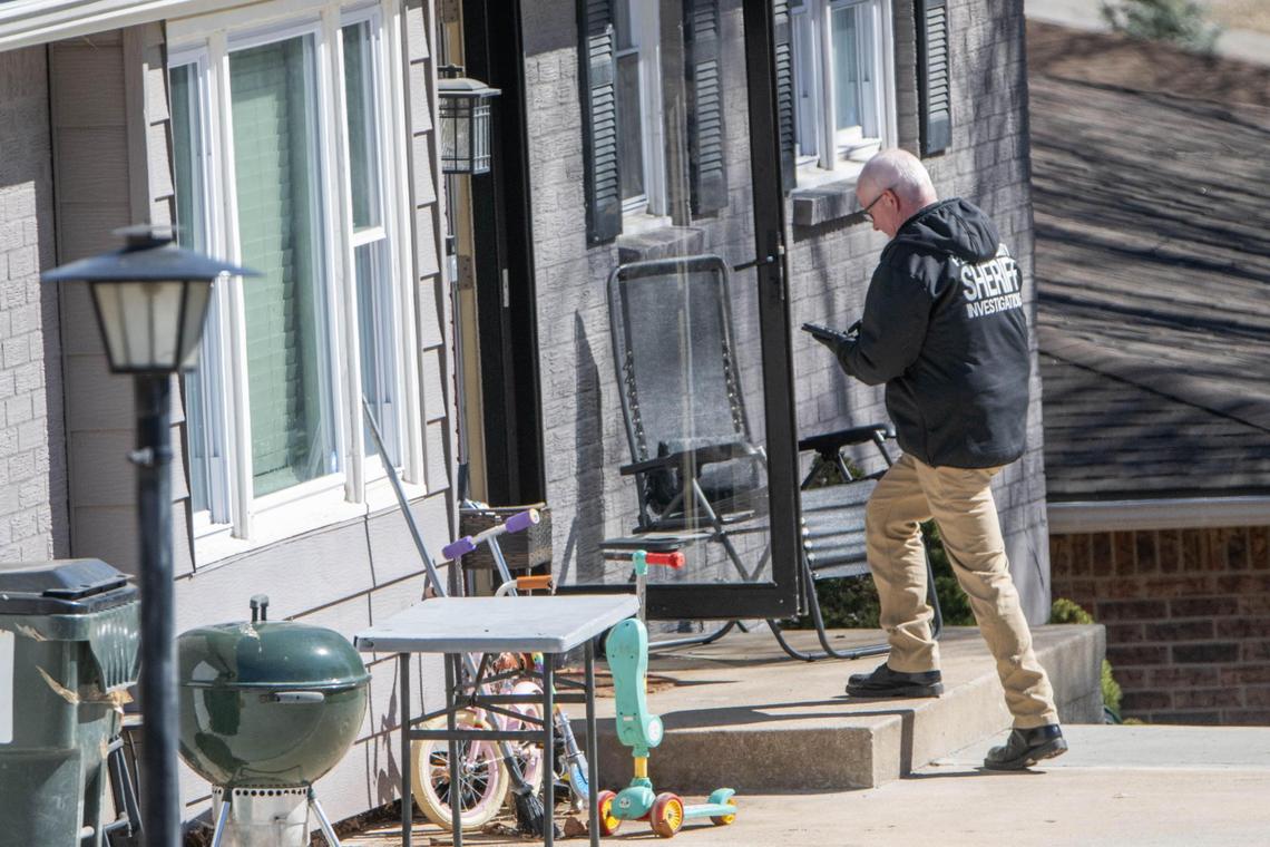 Police crime scene investigators search a home in Platte County where a child was abducted on Friday, Feb. 28, 2025. The child, a five year old girl, was eventually found.