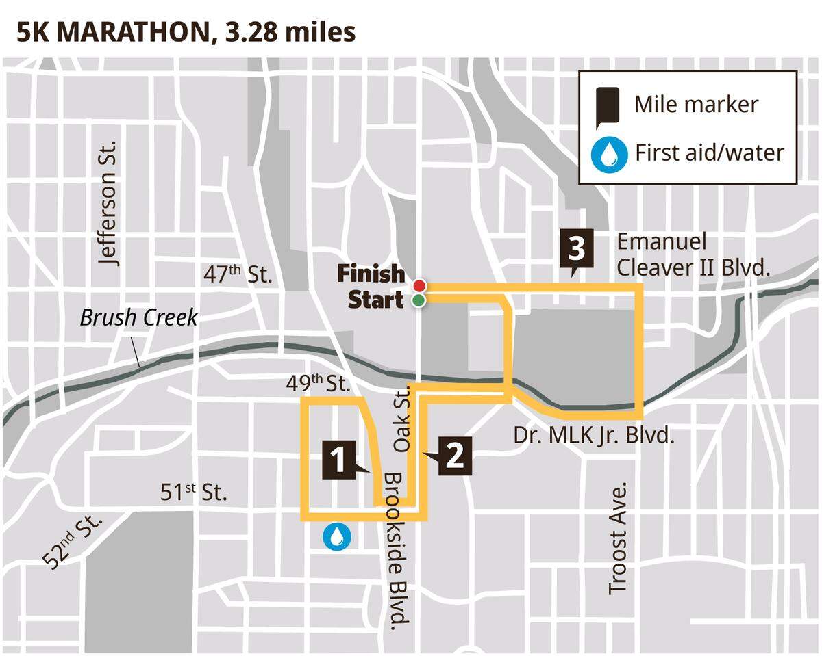KC 5k route marathon map