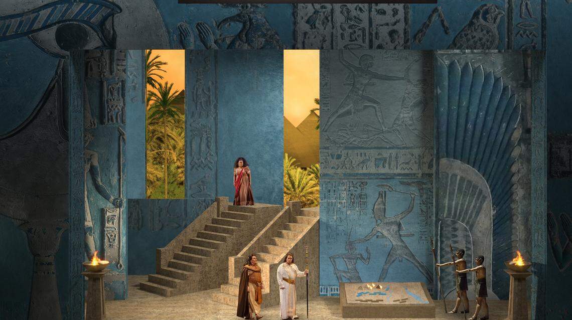 “Aida,” with this new set design by Steven C. Kemp, will close the Lyric Opera’s 2026-27 season.