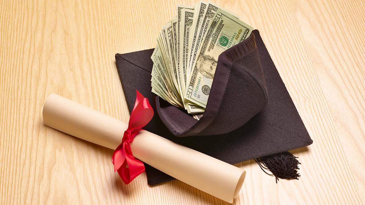 Photo illustration school education cost price money learning voucher expense student loan debt