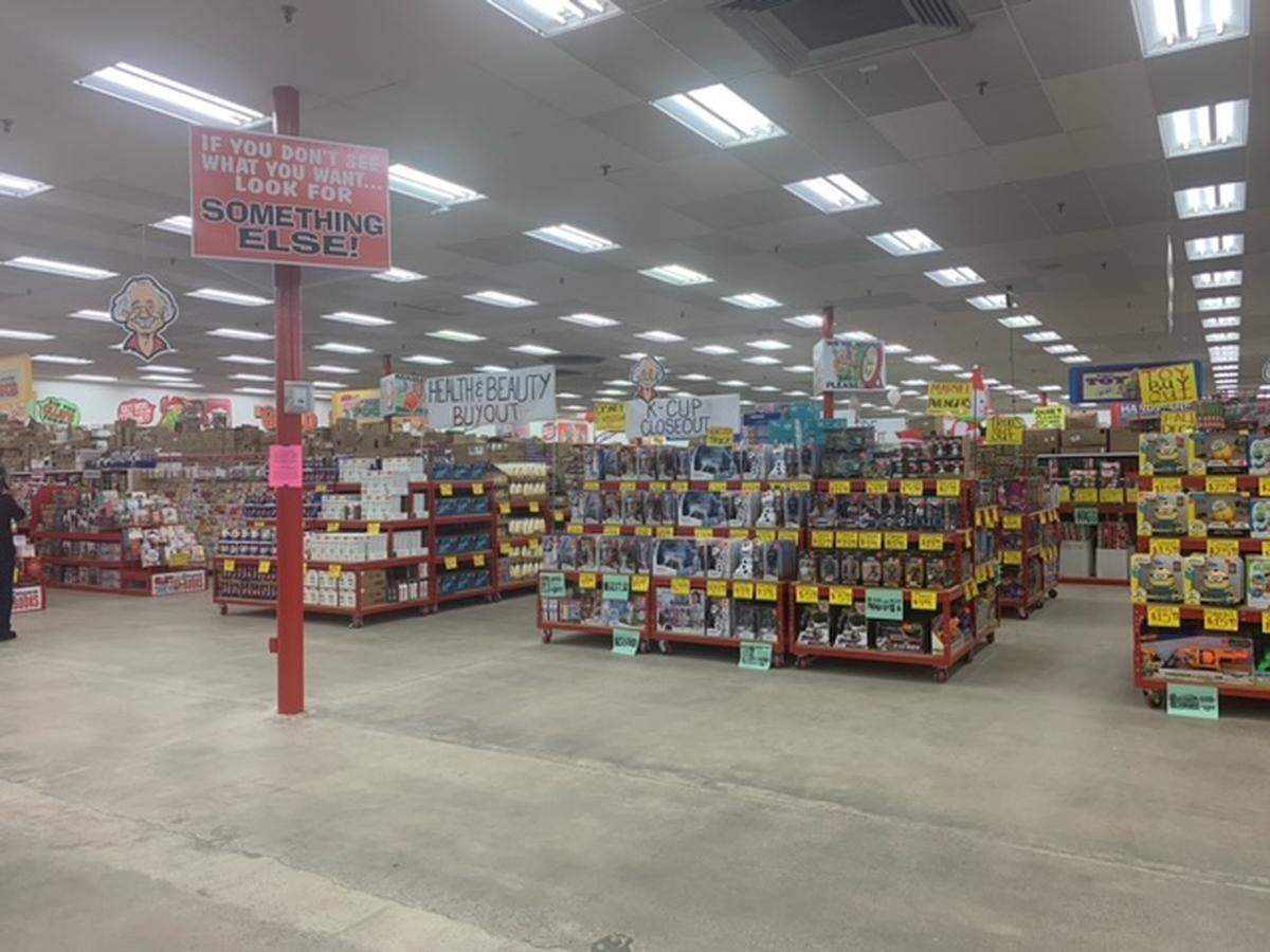 The interior of an Ollie’s Bargain Outlet store.