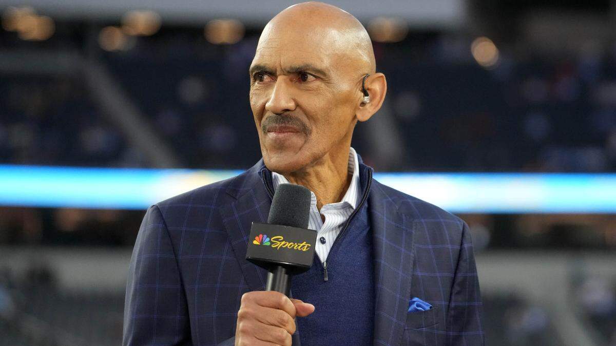 Tony Dungy at a game between the Cincinnati Bengals and the Los Angeles Chargers at SoFi Stadium.