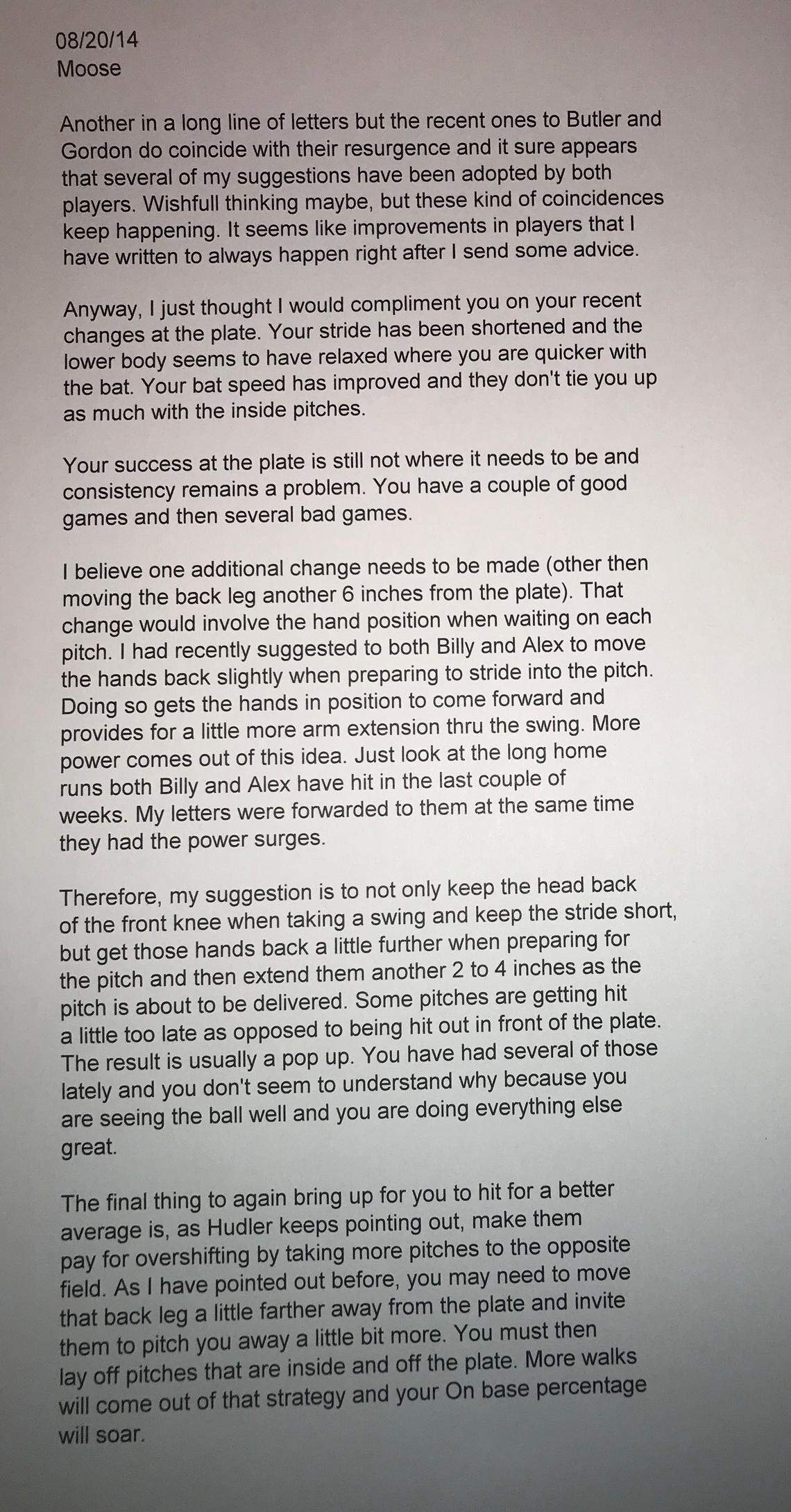 And even Royals third baseman Mike Moustakas could stand a few pointers ...