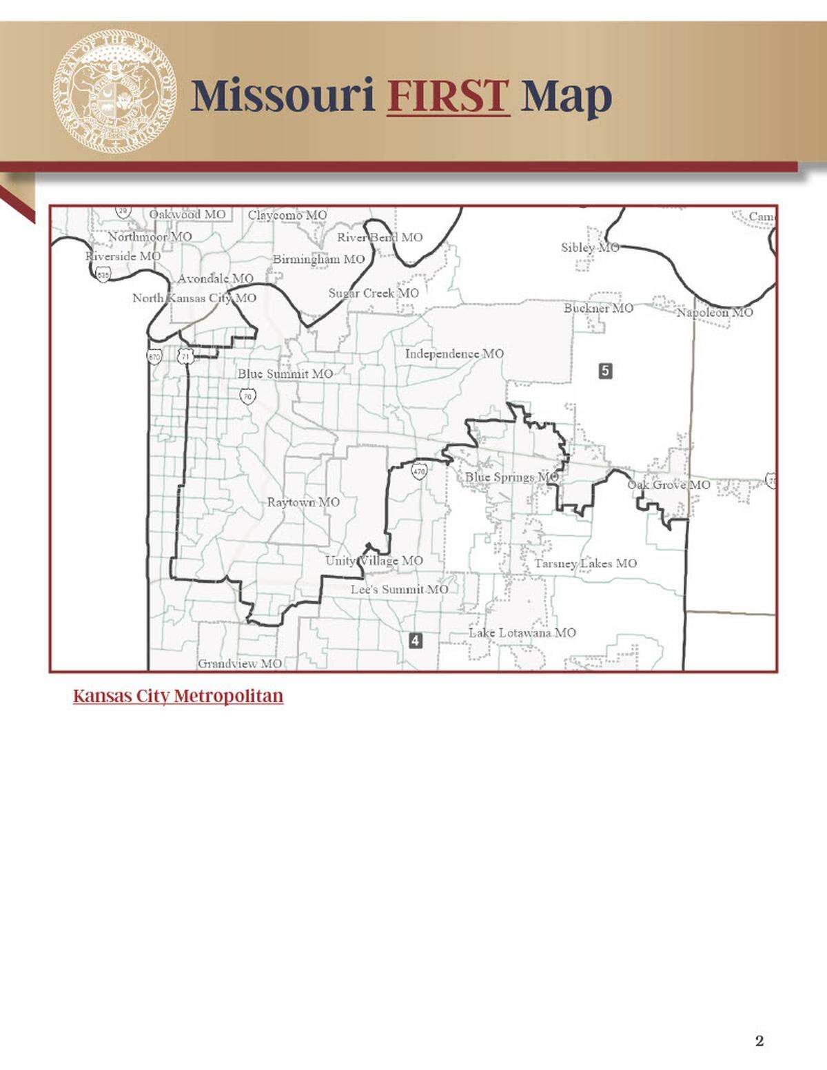 A look at how Missouri Republicans plan to carve up the Kansas City area into three congressional districts.