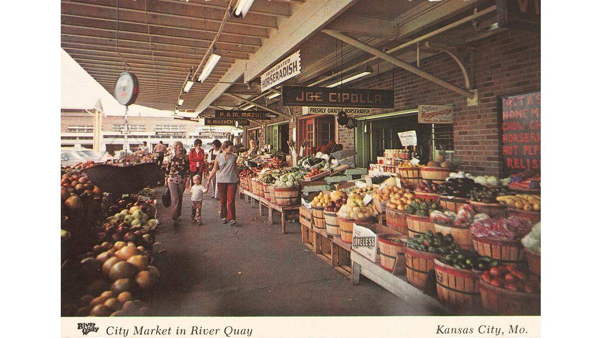 Shoppers enjoying the City Market in this photo from the 1970s.
