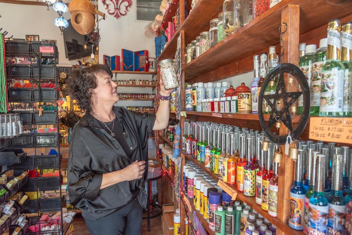 Julie Valdivia is the owner of KC Conjure, 1620 Locust St. She provided space in her store for a discussion on West African religions.