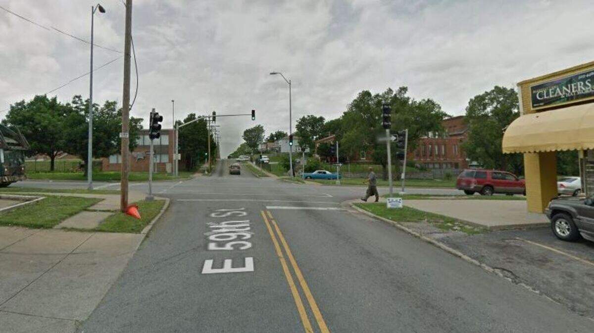 The area of East 59th Street and Swope Parkway where KCPD discovered a fatal shooting victim at around 7:30 p.m. on July 23.