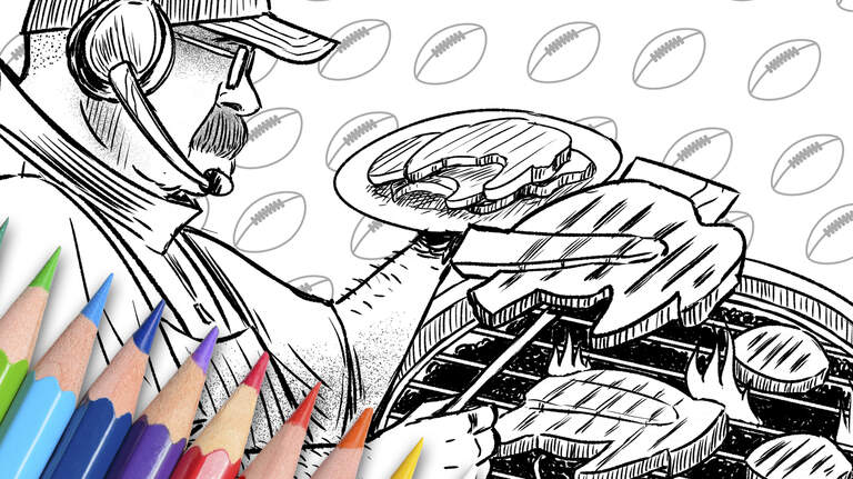 Andy Reid & Chiefs grilled Buffalo for Super Bowl bid. Color along to celebrate