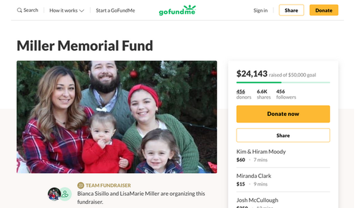 A GoFundMe has been launched for Jesse Miller, who died in a seven-car crash Tuesday on Interstate 35.
