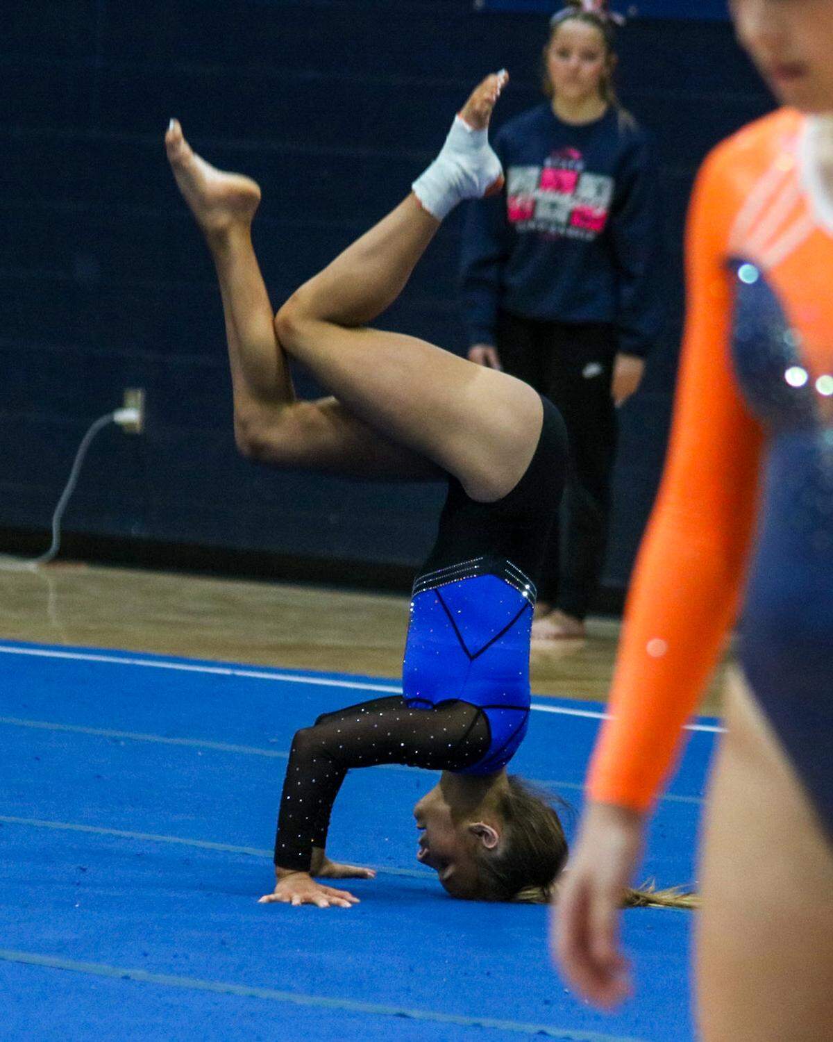 Sophia Beaumont, a junior at Olathe Northwest High School, participates in the 2025 KSHSAA Girls State Gymnastics Championships.
