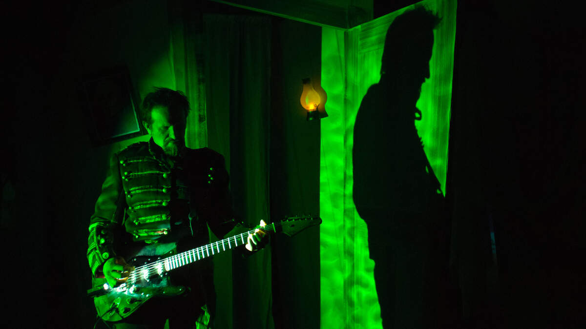 Guitarist Rex Hobart will provide the musical underscoring for “Tell-Tale Electric Poe” Oct. 20-30 at The Coterie.