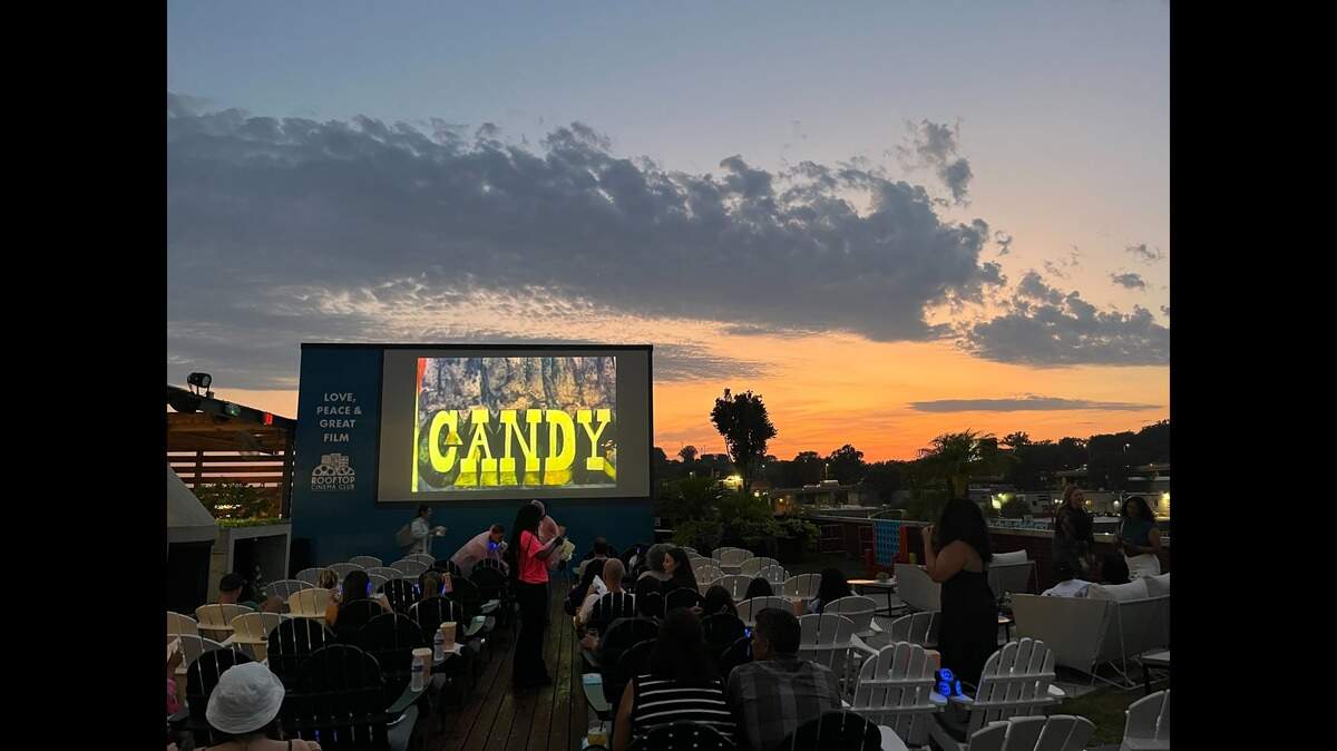 Rooftop Cinema Club is an outdoor movie watching experience at 2101 Broadway Blvd. in the Crossroads. It gives guests a
