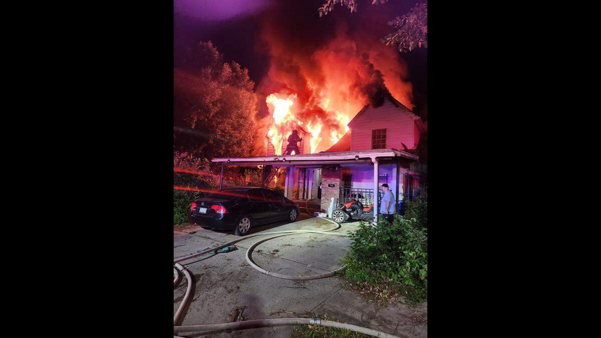 Three firefighters were injured, and two of them were hospitalized after battling a house fire in the 700 block of Elmwood Avenue in Kansas City.
