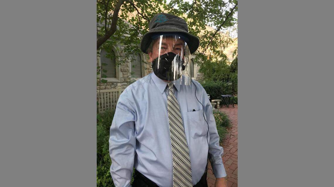 William Baker, all decked out in his protective gear.