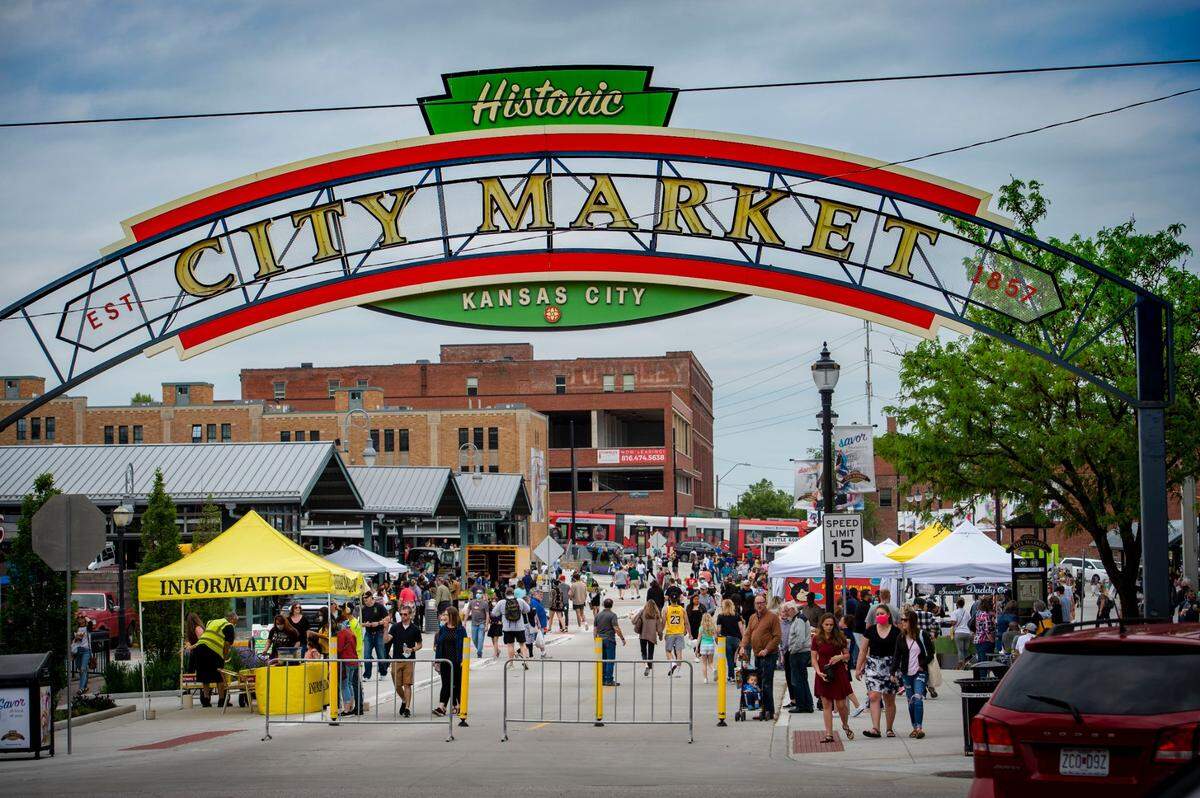 City Market in the River Market draws big crowds on spring and summer weekends.