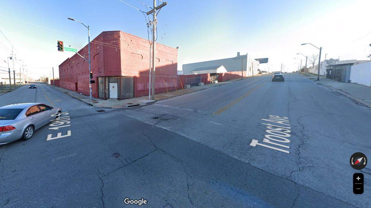 A December 2023 Google Maps image at Troost Avenue and 19th Street in Kansas City. Police are investigating a homicide after a man was found with a gunshot wound near Troost Avenue and 19th Street on Aug. 21, 2024.